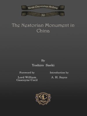 cover image of The Nestorian Monument in China